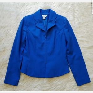 Spiegel Life Womens Dress Jacket Blazer Lined Royal Blue Sz 8 Zip Up Front